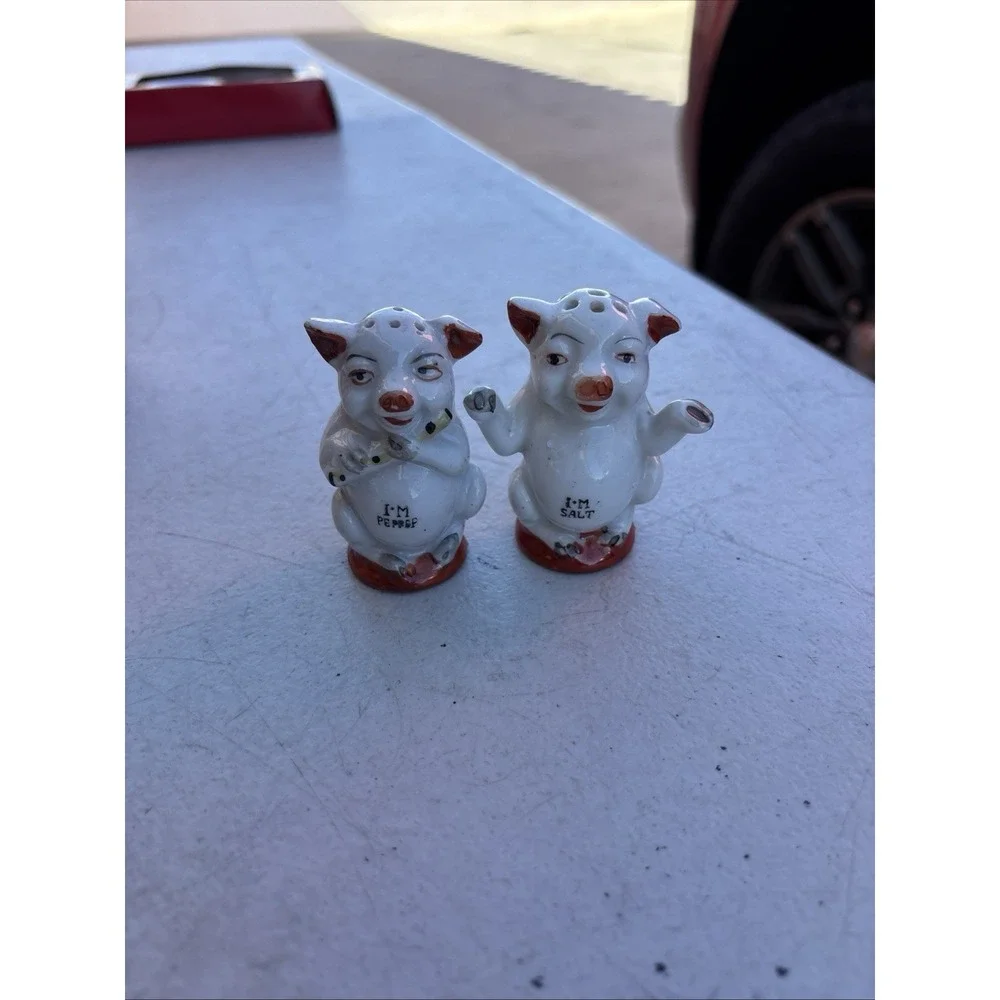 Vintage Pig Salt & Pepper Shakers Set,